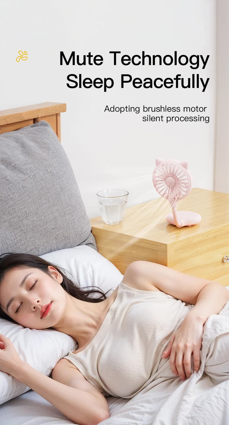 2 Pcs Yellow Portable USB Mini Fan with Suction Cup - 360-Degree Adjustable Foldable Desktop Fan with 3 Speed Settings