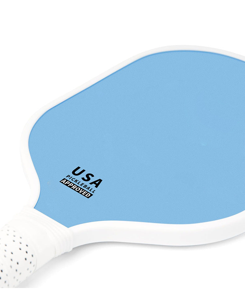 Light Blue Fiberglass Pickleball Paddle - Lightweight 215g with Anti-Slip TPU Grip for Outdoor Sports