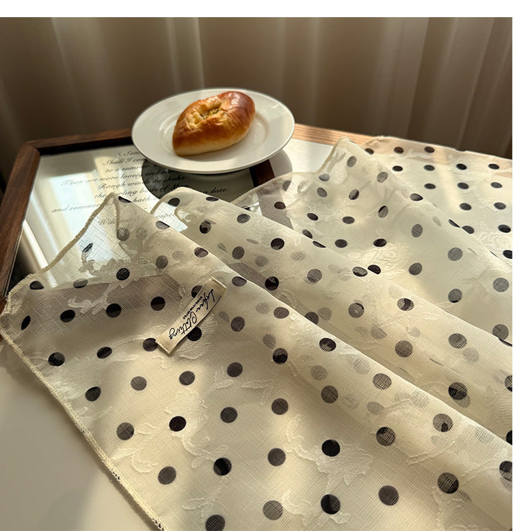 Style 7 Light Khaki Versatile Patterned Square Scarf | 65x65cm Lightweight Polyester Neckerchief Headband | Vintage Polka Dot & Floral