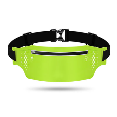 2 Pcs Fluorescent Green Lightweight Women's Running Waist Bag - Splash-Proof Fitness Belt with Stretchable Phone Storage