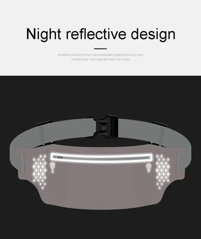 2 Pcs Light Blue Lightweight Women's Running Waist Bag - Splash-Proof Fitness Belt with Stretchable Phone Storage