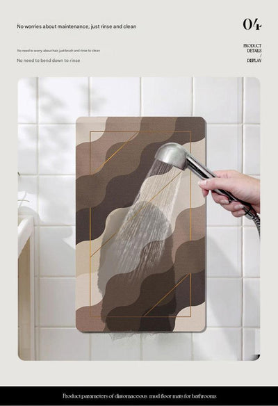 2 Pcs Style 2 White Puppy pattern Cartoon Pet Feeding Mat for Cats & Dogs - Absorbent Diatom Mud Splash-Proof Mat, Easy to Clean