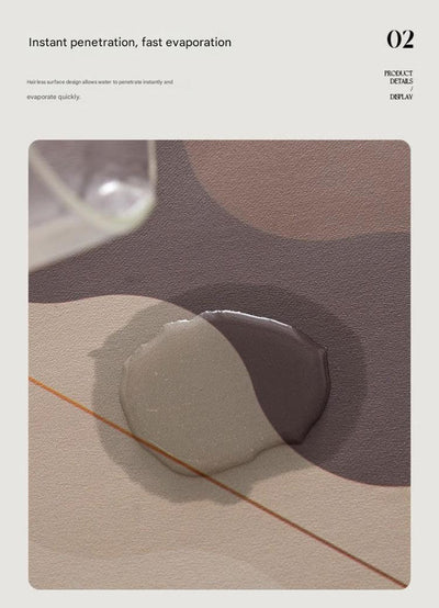 2 Pcs Style 7 White and Black Puppy pattern Cartoon Pet Feeding Mat for Cats & Dogs - Absorbent Diatom Mud Splash-Proof Mat, Easy to Clean