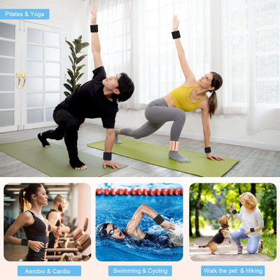 Red Adjustable Silicone Wrist & Ankle Weights - 2lb Pair (900g) | Comfortable Fitness Resistance Bands for Workout, Running, Training