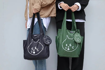 Dark Blue Foldable Waterproof Shopping Tote Bag Set - Large Capacity Lightweight Reusable Grocery Bag with Matching Pouch