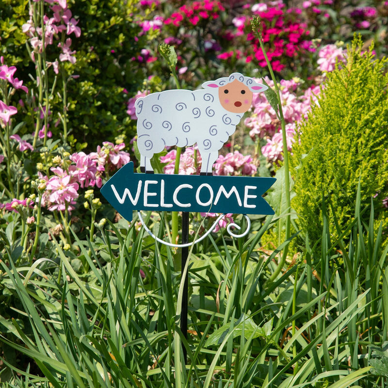 Colorful Butterfly Pattern Charming Metal Garden Stakes | Welcome Yard & Lawn Decor