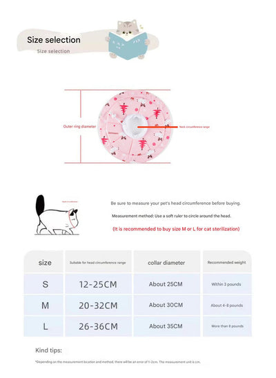 2 Pcs Size L Pink Comfortable Pet Recovery Collar | Waterproof Anti-Lick Collar for Cats & Dogs