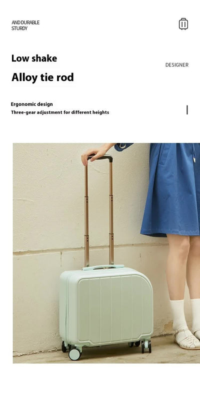 Khaki Compact 18-Inch Carry-On Suitcase | Lightweight ABS Hardside Spinner Luggage