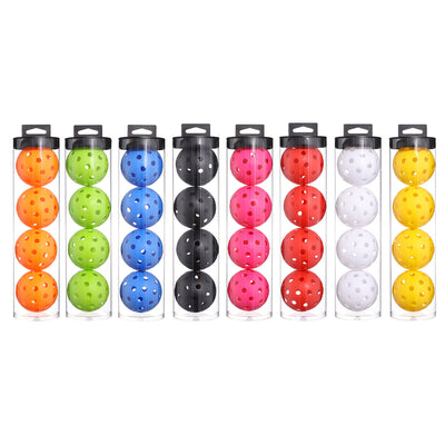 2 Tubes Black Outdoor Pickleball Balls 4-Pack - Durable 40-Hole Design with Carry Tube(8 balls in total)