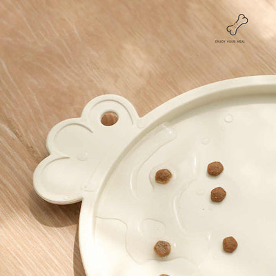 Orange Non-Slip Pet Feeding Mat - Waterproof Dog & Cat Food Bowl Placemat with Raised Edges