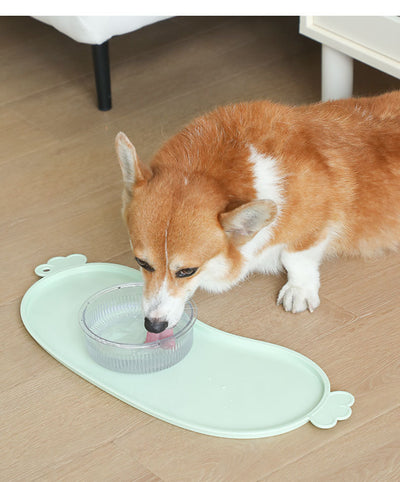 Orange Non-Slip Pet Feeding Mat - Waterproof Dog & Cat Food Bowl Placemat with Raised Edges