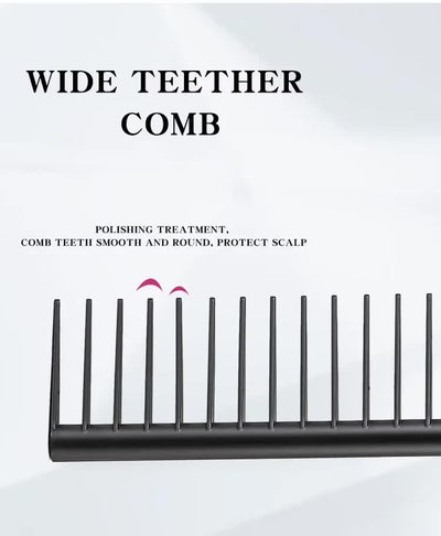 Rose Red Air Cushion Massage Paddle Brush & Wide Tooth Comb Set - Gentle Detangling for All Hair Types