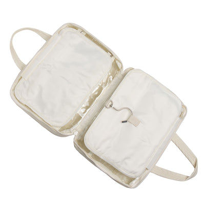 Size L Pink Quilted Hanging Toiletry Bag with Jewelry Organizer - Travel Cosmetic Case(31*12*23)