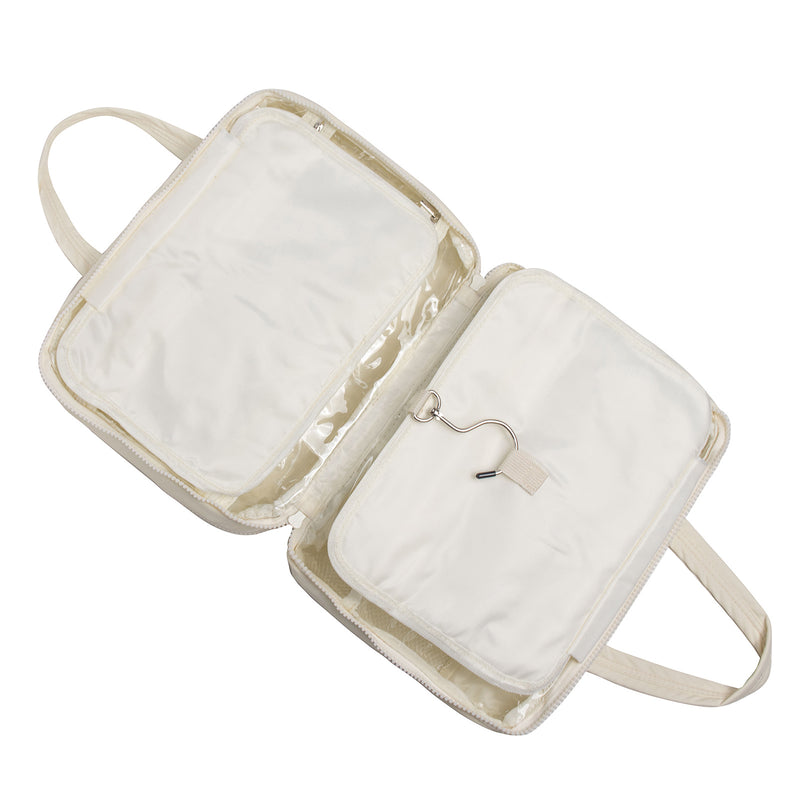 Size L Black Quilted Hanging Toiletry Bag with Jewelry Organizer - Travel Cosmetic Case(31*12*23)