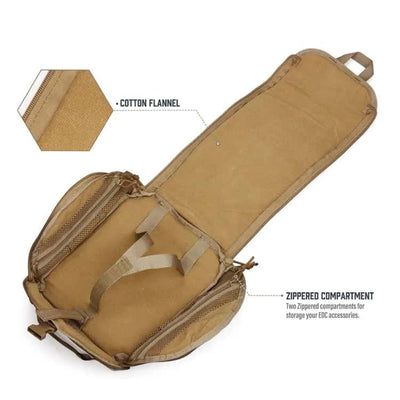 Camouflage Brown Tactical Helmet Bag & Utility Pouch - Padded MOLLE Gear Storage Carrier