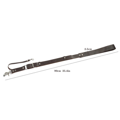 Brown Adjustable Genuine Leather Camera Strap - Crossbody Shoulder Sling for DSLR/SLR(The camera is a prop and is not included)