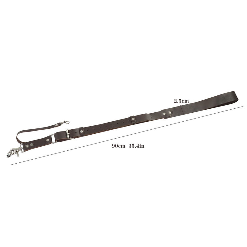 Coffee Adjustable Genuine Leather Camera Strap - Crossbody Shoulder Sling for DSLR/SLR(The camera is a prop and is not included)