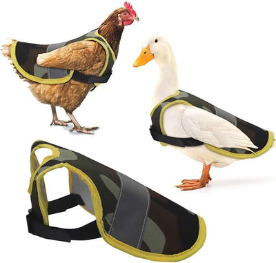 4 Pcs Black High Visibility Chicken & Duck Safety Vest - Reflective Poultry Jacket