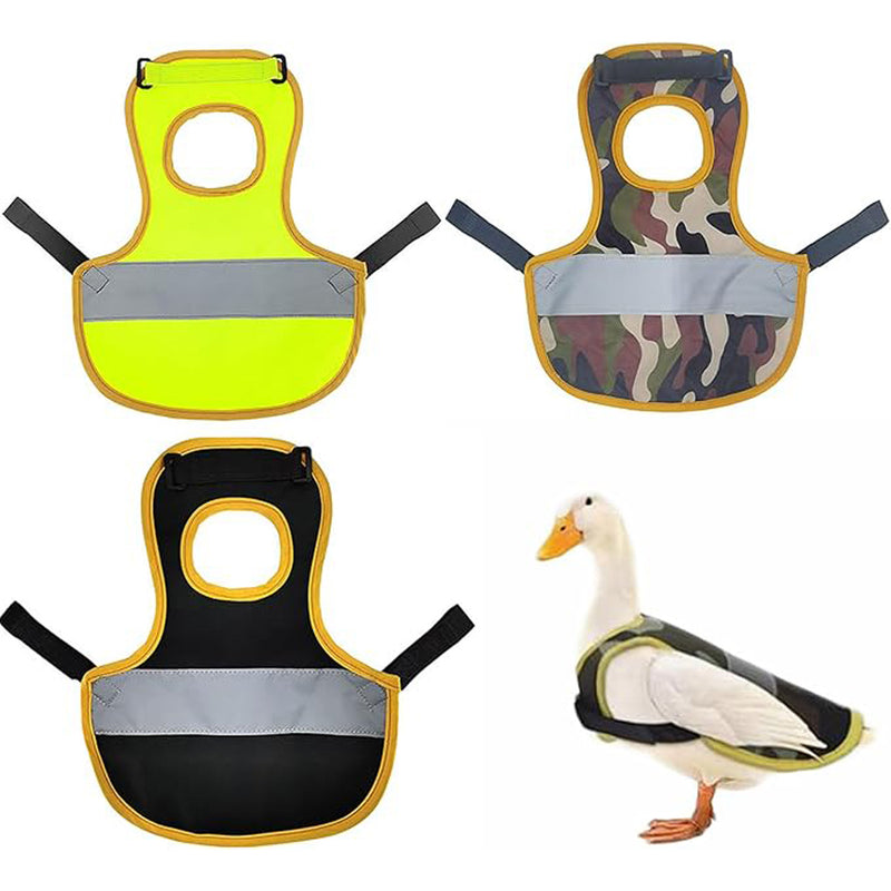 4 Pcs Fluorescent Green High Visibility Chicken & Duck Safety Vest - Reflective Poultry Jacket