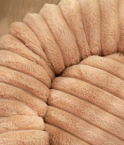 Grey Outer diameter 40cm Plush High-Weight Pet Bed - Cozy Velvet Cat & Dog Nest with Soft Cushion