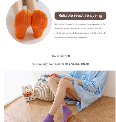 Ten Pairs Of Purple Kids Non-Slip Trampoline Socks  for Playground Early Education and Yoga Unisex Anti-Skid Floor Socks for 1-5 Years