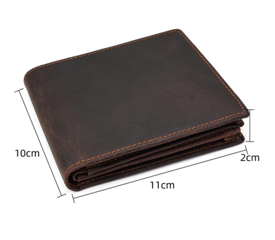 Dark Brown Men's Vintage Wallet Multi-Card Slots Large Capacity Coin Purse Casual Clutch Bag for Everyday Use
