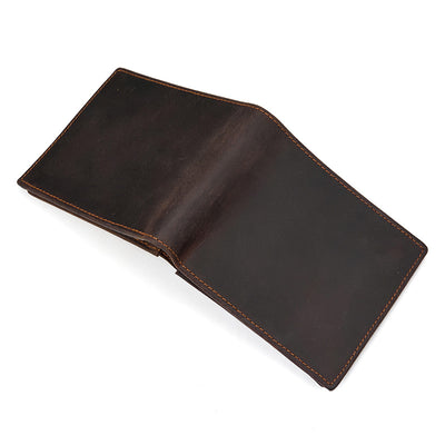 Dark Brown Vrtical Stroke Men's Vintage Wallet Multi-Card Slots Large Capacity Coin Purse Casual Clutch Bag for Everyday Use