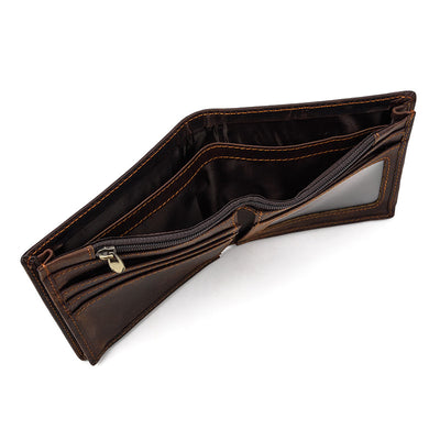 Light Brown Vrtical Stroke Men's Vintage Wallet Multi-Card Slots Large Capacity Coin Purse Casual Clutch Bag for Everyday Use
