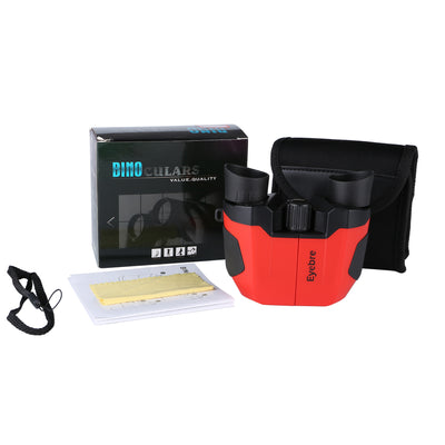 Red (matte finish) 10x22 Kids Binoculars - Multi-Color Compact High-Definition Telescope for Outdoor Adventures & Concerts