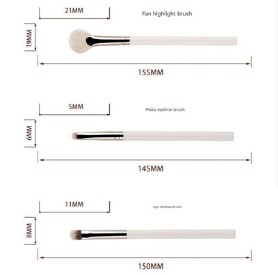 Black 13-Piece Makeup Brush Set - Professional Eyeshadow, Concealer, Powder & Blush Brushes with Soft Fiber Bristles