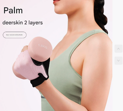 L Pink Women's Summer Cycling Gloves - Breathable Half-Finger Non-Slip Fitness Training Gloves for Weightlifting