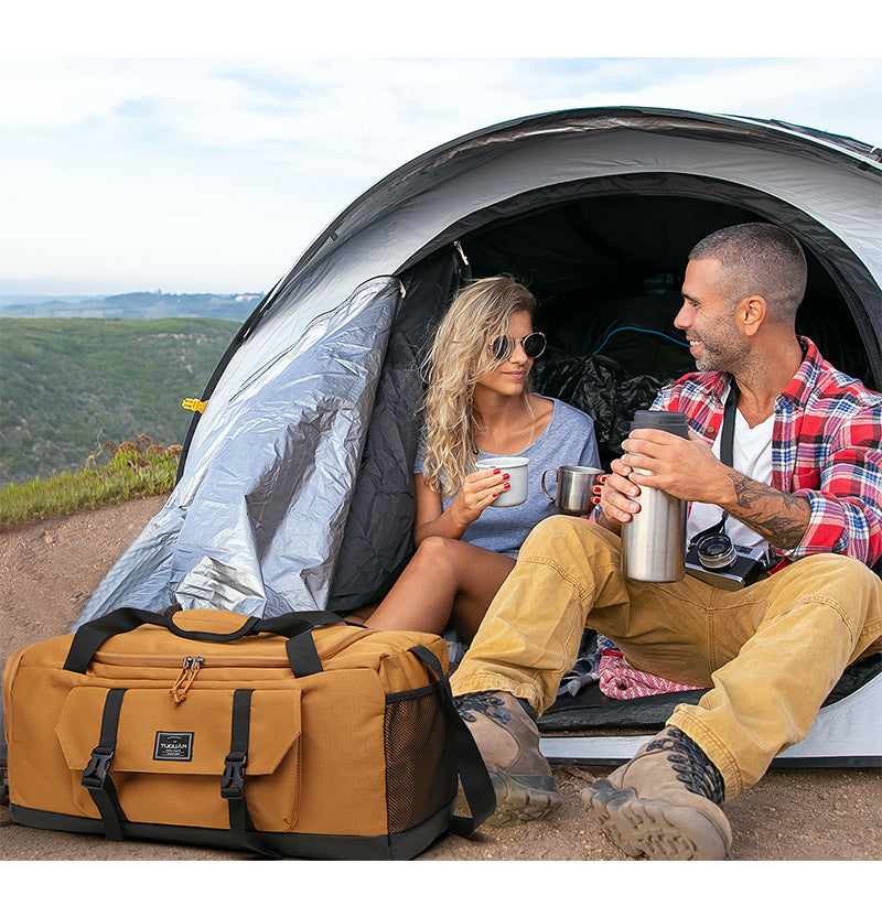 Yellow Dry Wet Separation Gym Bag - Yoga Fitness Travel Duffel - Shoe Compartment