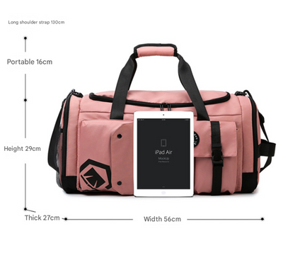 Pink Capacity Travel Duffel Bag - Unisex - Multi-Color - 56x29x27cm