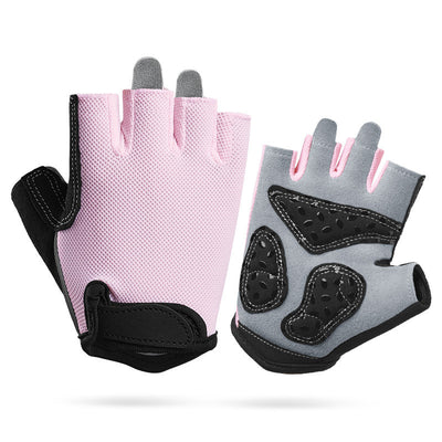M Pink Children's Summer Cycling Gloves - Breathable Half-Finger Non-Slip Fitness Training Gloves for Weightlifting