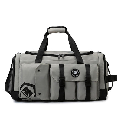 Grey Capacity Travel Duffel Bag - Unisex - Multi-Color - 56x29x27cm