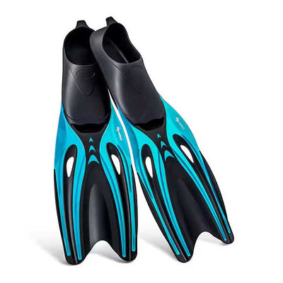 XL Blue Adult Professional TPR Swim Fins - Rubber Snorkeling Flippers for Diving and Free Swimming
