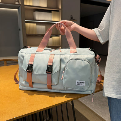 Sky-blue Holographic Gym Duffel Bag - Dry Wet Separation - Large Capacity