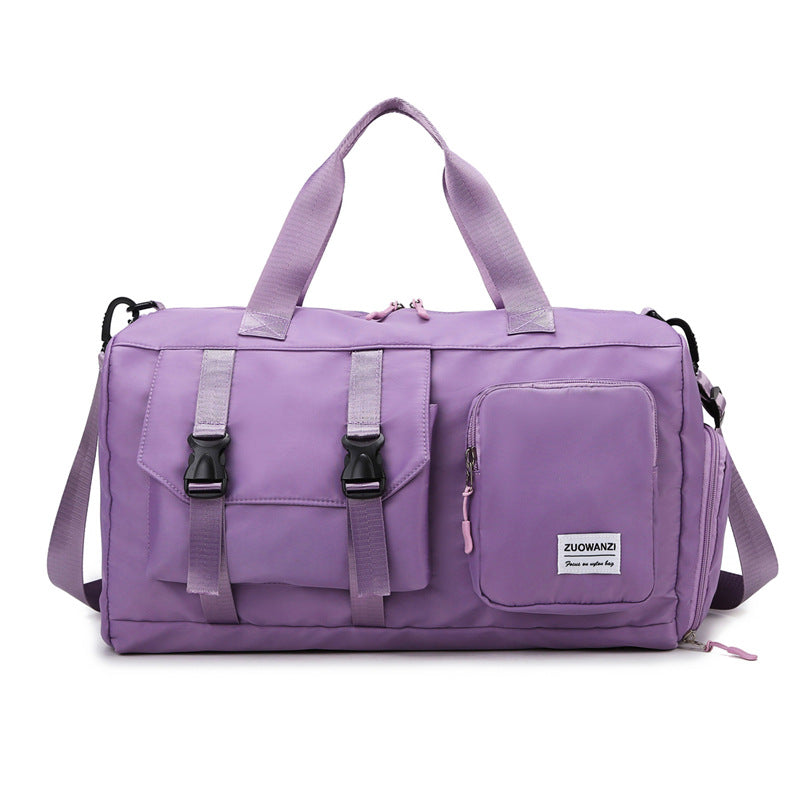 Purple Holographic Gym Duffel Bag - Dry Wet Separation - Large Capacity