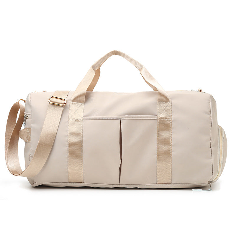 Beige Dry Wet Separation Gym Bag - Women&