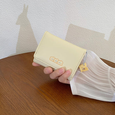 Yellow 2PCS Women's Compact Short Wallet - Premium Multi-Function Mini Coin Purse with Card Slots & Zip Closure