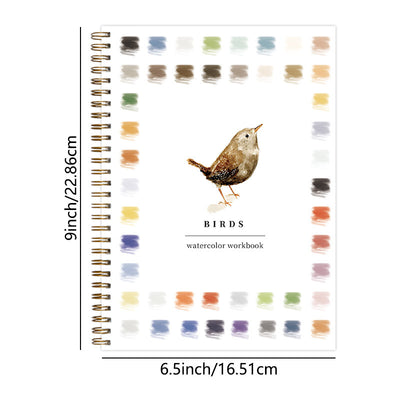 Flowers 2-Pack Watercolor Painting Set - Premium Bird-Themed Coloring Books with Watercolor Paints (22.86x16.51cm) - Artist-Grade Workbook Kit