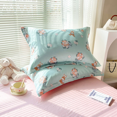 Yu Beauty - Blue 100% Cotton Pillowcase Set (Pack of 2) - Breathable Standard Size 48x74cm Pure Cotton Pillow Covers