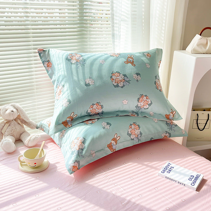 Yu Beauty - Blue 100% Cotton Pillowcase Set (Pack of 2) - Breathable Standard Size 48x74cm Pure Cotton Pillow Covers