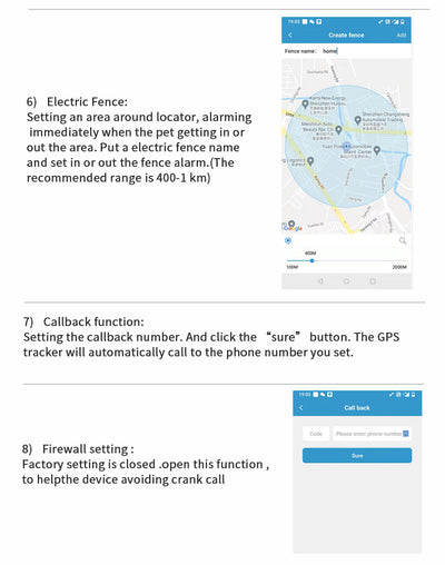 Black Real-Time Pet GPS Tracker Locator - Magnetic Charging, Multi-Mode Positioning for Dogs & Cats