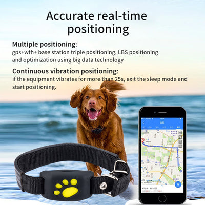 Green Real-Time Pet GPS Tracker Locator - Magnetic Charging, Multi-Mode Positioning for Dogs & Cats