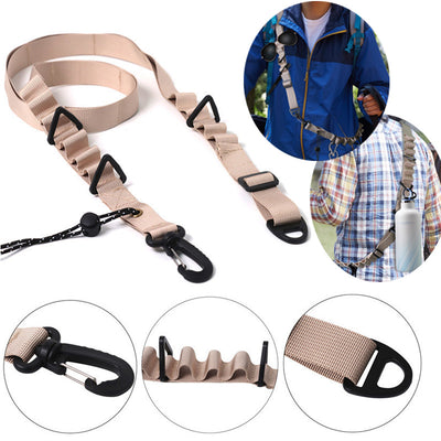 Black 4 PCS Heavy-Duty Outdoor Utility Strap - Multi-Purpose Camping Gear & Bottle Hanging Lanyard