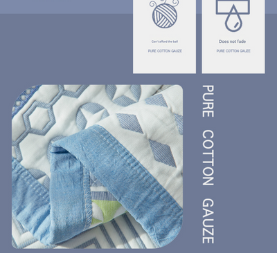 Snowflakes Premium 6-Layer Cotton Gauze Pillowcase Pair - Ultra Soft & Breathable (56x80cm)