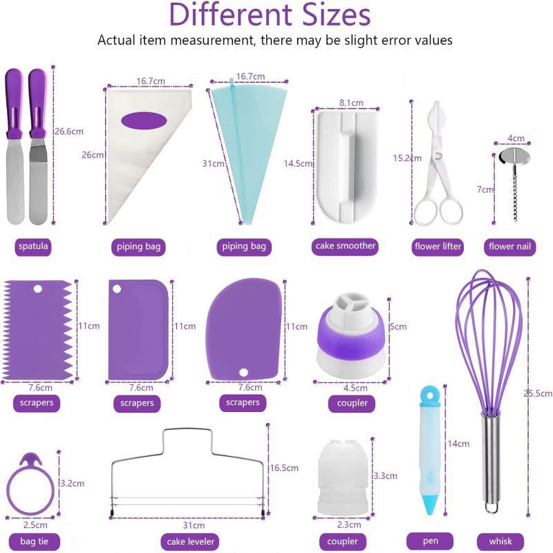 Blue Comprehensive 137-Piece Cake Decorating Kit - Turntable, Piping Tips & Baking Tools Set