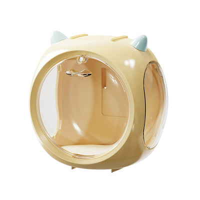 2PCS Yellow Cute Magnetic Display Case - Dustproof 'Space Capsule' Box for Figures & Collectibles