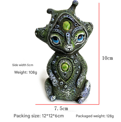 3PCS Three Eyes Fantasy Three-Eyed Alien Figurine Set - 3 Piece Resin Sculptures for Home & Garden Decor